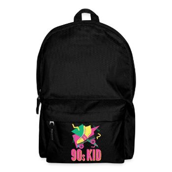 90er Retro mit Rollschuh - Rucksack - Schwarz - Vorne