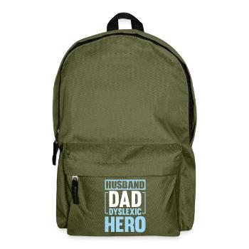 HUSBAND DAD DYSLEXIC HERO - Backpack - olive green - Front