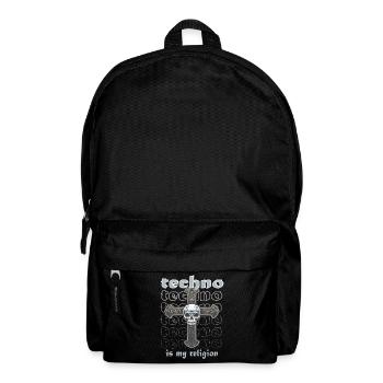 Techno is my religion - Rucksack - Schwarz - Vorne