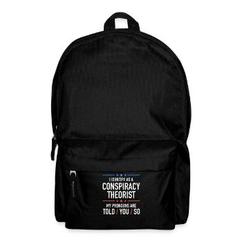 conspiracy theorist conspiracy theory - Backpack - black - Front