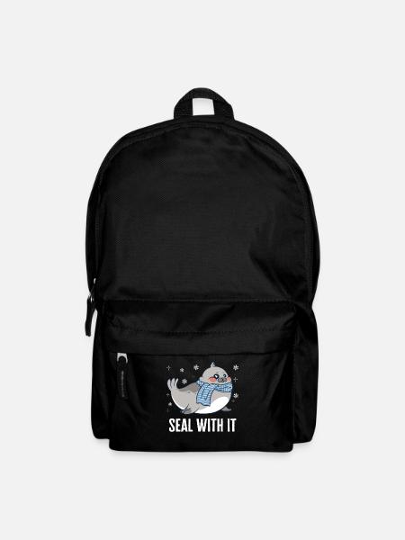 Robbe Robben Tier Seelöwe - Rucksack - Schwarz