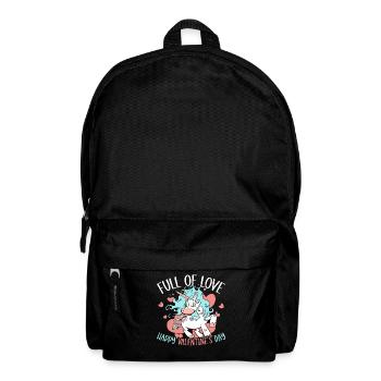 Valentinstag Geschenk 14. Februar süsses Einhorn - Rucksack - Schwarz - Vorne