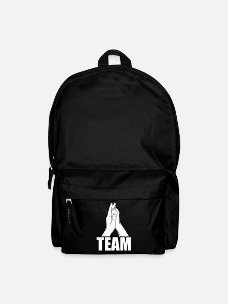 Hand + Hundepfote - High Five - Hunde Fan - Rucksack - Schwarz