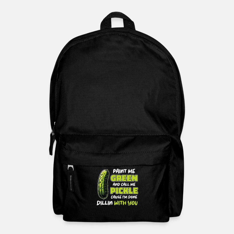 Gurke Essiggurke Gewürzgurke Essen Dill - Rucksack - Schwarz