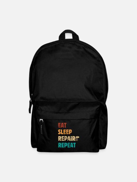 Eat Sleep Repair Repeat - Mechaniker Spruch - Rucksack - Schwarz