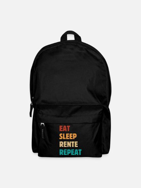 Eat Sleep Rente Repeat - Rentner Ruhestand Pension - Rucksack - Schwarz