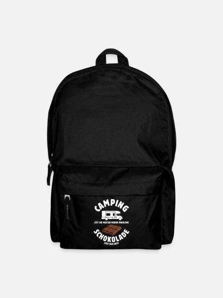 Camping löst meine Probleme - Schoko Spruch - Rucksack - Schwarz