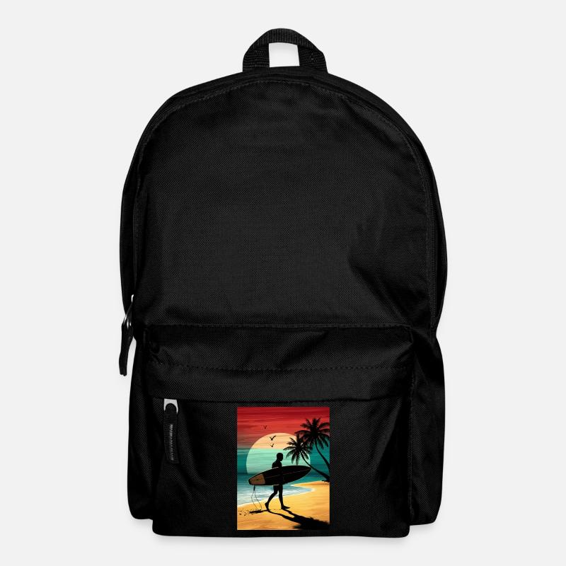 Surf Surfer Planche de surf Surfer Plage - Sac à dos - noir
