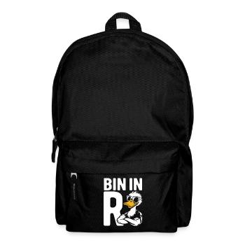 Bin in Rente - Ente - Ruhestand - Pension - Rucksack - Schwarz - Vorne