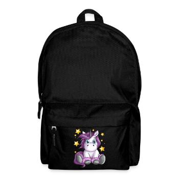 Fluffy unicorn with star illustration motif - Backpack - black - Front