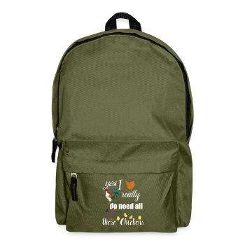 Love Chickens Tee This shirt is perfect for you! - Backpack - olive green - Front