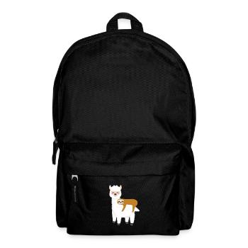 Alpaka mit Faultier - Rucksack - Schwarz - Vorne