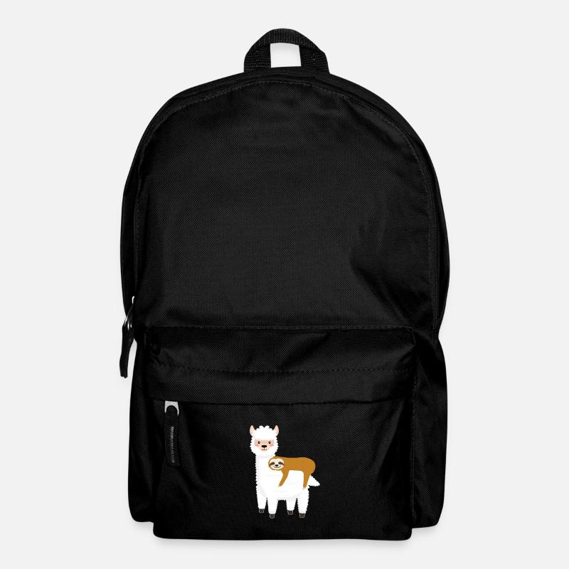 Alpaka mit Faultier - Rucksack - Schwarz