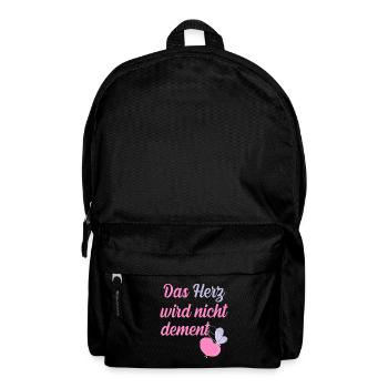 Das Herz wird nicht dement, Demenz, Schmetterling - Rucksack - Schwarz - Vorne