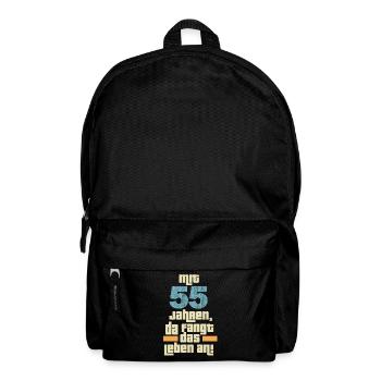 Mit 55 Jahren da fängt das Leben an. 55 Geburtstag - Rucksack - Schwarz - Vorne