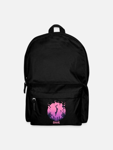 Plongée Plongée Plongée Plongée Motif Dames - Sac à dos - noir