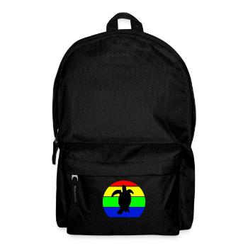 Silhouette tortue marine rétro vintage multicolore - Sac à dos - noir - Devant