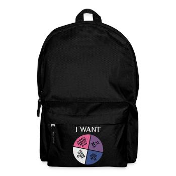 80ger Jahre Musik Retro Lyrik - I Want It All - Rucksack - Schwarz - Vorne
