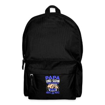 Stolzer Papa & Sohn Spruch Vater Familie Geschenk - Rucksack - Schwarz - Vorne