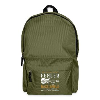 Bassist Bass Spieler Bass Gitarre Geschenkidee - Rucksack - Olivgrün - Vorne