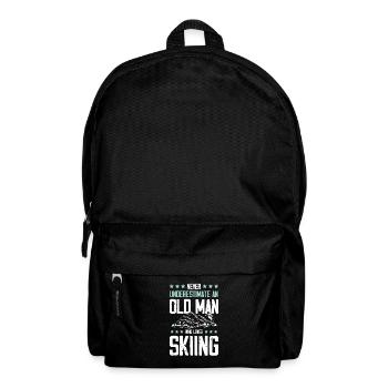 old man skiing - Backpack - black - Front