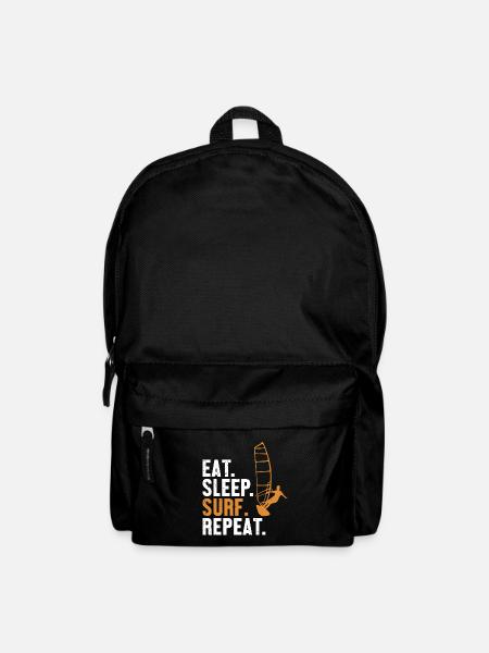 Eat Sleep Surf Repeat Wassersport Wellenreiter - Rucksack - Schwarz
