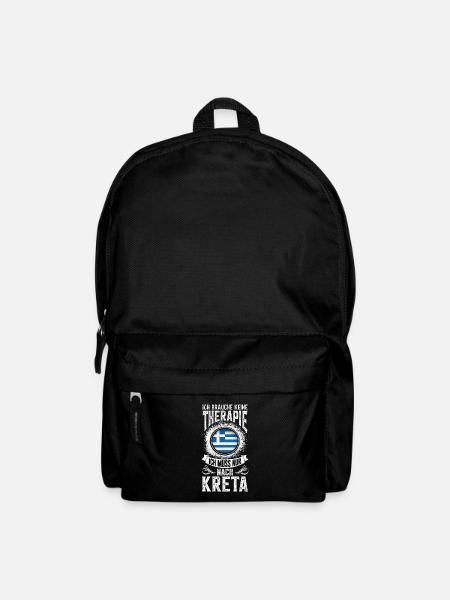 Ich brauche keine Therapie Ich muss nur nach Kreta - Rucksack - Schwarz