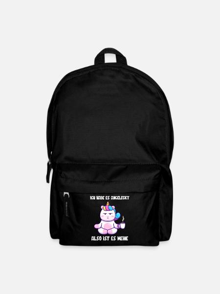 Einhorn, Lustiger Einhörner Spruch - Rucksack - Schwarz