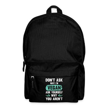 vegan veganer - Rucksack - Schwarz - Vorne