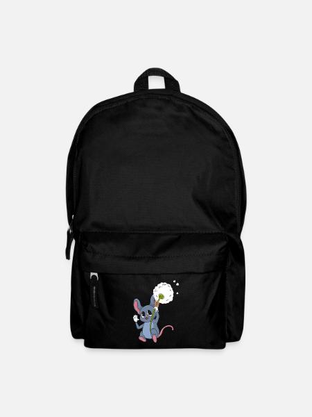 Souris avec pissenlit - Sac à dos - noir