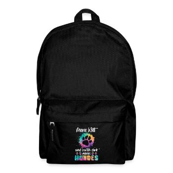Bunte Welt dank meines Hundes Spruch - Rucksack - Schwarz - Vorne