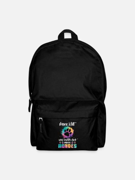 Bunte Welt dank meines Hundes Spruch - Rucksack - Schwarz