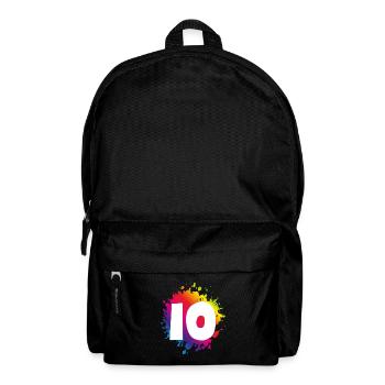 10 Zahl Klecks - Rucksack - Schwarz - Vorne