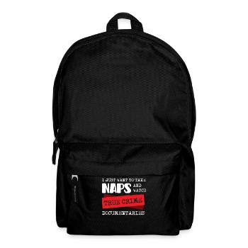 Wahres Verbrechen Und Nickerchen - Rucksack - Schwarz - Vorne