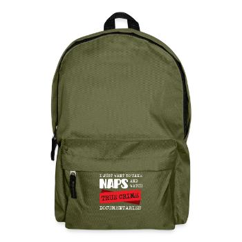True Crime And Nap - Backpack - olive green - Front