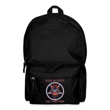 Gott ist beschäftigt Kann ich dir helfen Baphomet - Rucksack - Schwarz - Vorne