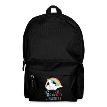 6. Geburtstag Mädchen Einhorn Zauberhaft - Rucksack - Schwarz - Vorne