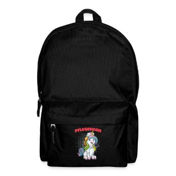 Pflegehorn Altenpflege Krankenpflege Einhorn - Rucksack - Schwarz - Vorne