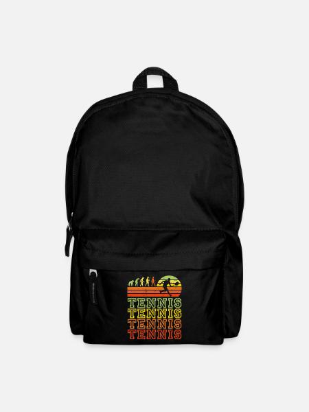 Tennis Retro lettering Evolution tennis player - Backpack - black