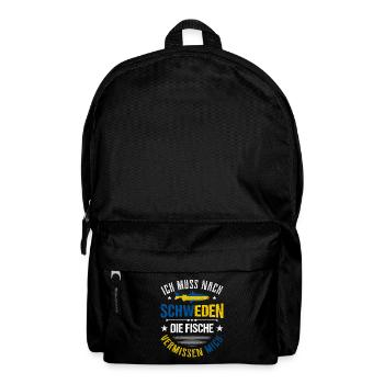 Schweden Angeltrip Angeltour Geschenk - Rucksack - Schwarz - Vorne