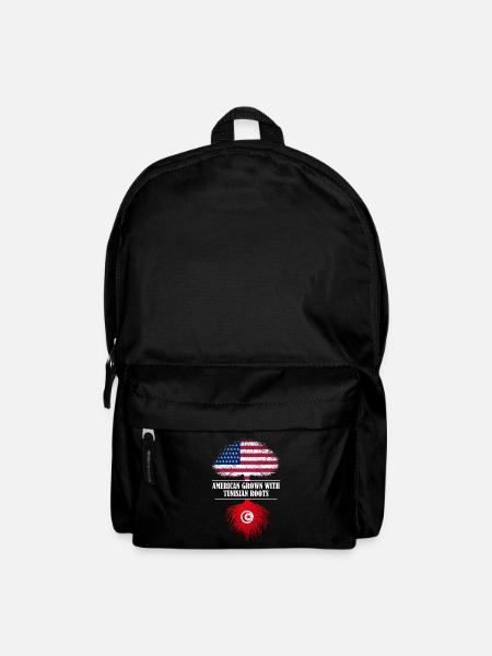 Américain cultivé avec des racines tunisiennes drapeau - Sac à dos - noir