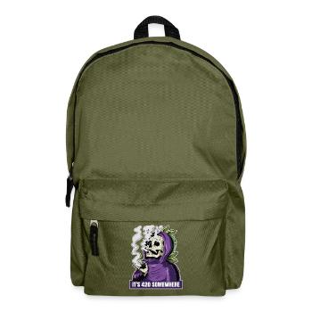 It's 420 Somewhere Cannabis Weed Smoking THC Ganja - Rucksack - Olivgrün - Vorne