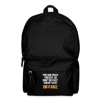 Fitness Motivation Don't Be Fast Cheap Easy Fake - Rucksack - Schwarz - Vorne