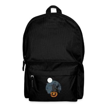 Schwarze Katze auf Kürbis - Rucksack - Schwarz - Vorne