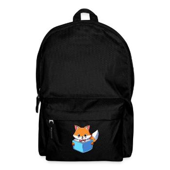Fox reads book - Backpack - black - Front