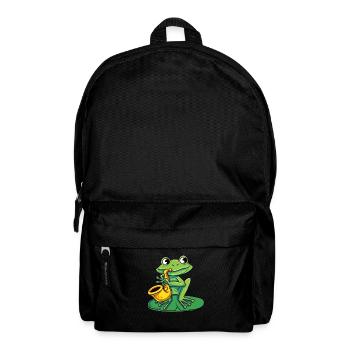 Frosch spielt Saxophon - Rucksack - Schwarz - Vorne