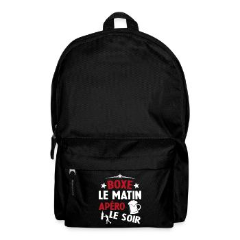Boxe Le Matin Et Apéro Le Soir Boxing Sport - Sac à dos - noir - Devant