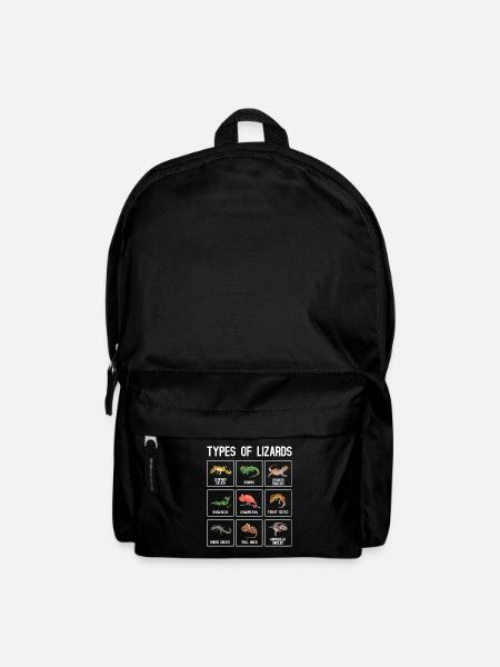 Types of lizards, lizards, reptiles - Backpack - black