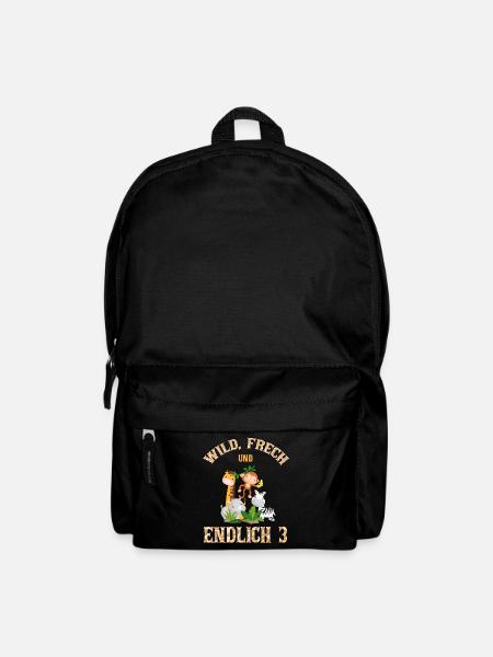 Wild Frech und Endlich 3 Jahre, 3. Geburtstag - Rucksack - Schwarz
