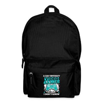A Day Without Video Games Player Gamer - Backpack - black - Front